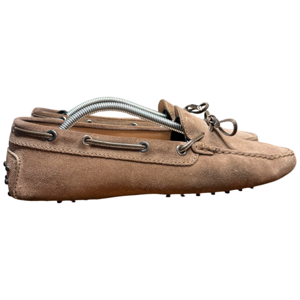 Tod's Gommino Driving Shoes Women's 40/US 9.5 Ferrari Brown Suede Loafers Italy